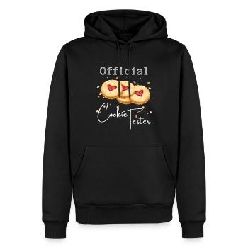 Offizieller Cookie Tester zu Weihnachten. - Männer Premium Bio Hoodie - Schwarz - Vorne - Nico (187cm)
