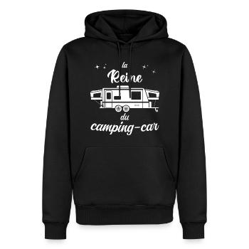 Idée Cadeau D'anniversaire Femme Camping Car - Sweat à capuche Premium bio Homme - noir - Devant - Nico (187cm)