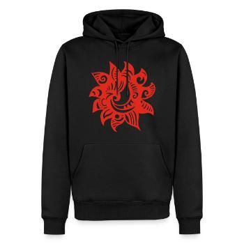 Seltsame rote Sonne - Männer Premium Bio Hoodie - Schwarz - Vorne - Nico (187cm)