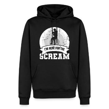 Je suis là pour le cri - Sweat à capuche Premium bio Homme - noir - Devant - Nico (187cm)