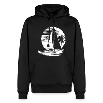 Dessin de voile - Sweat à capuche Premium bio Homme - noir - Devant - Nico (187cm)