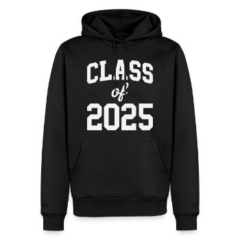 Class of 2025 - Männer Premium Bio Hoodie - Schwarz - Vorne - Nico (187cm)