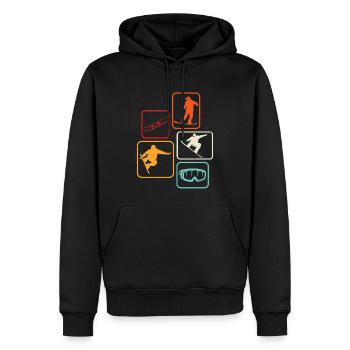 Snowboard retro Snowboarden Skifahren  - Männer Premium Bio Hoodie - Schwarz - Vorne - Nico (187cm)