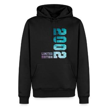 2002 Limited Edition 24 Jahre Jubiläum - Männer Premium Bio Hoodie - Schwarz - Vorne - Nico (187cm)