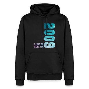 2009 Édition Limitée 17 ans anniversaire - Sweat à capuche Premium bio Homme - noir - Devant - Nico (187cm)