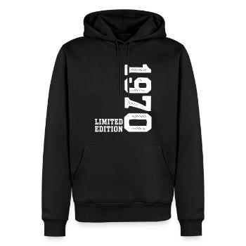 56th Birthday 1970 Limited Edition Man Woman - Men’s Premium Organic Hoodie - black - Front - Nico (187cm)