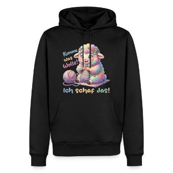 Komme was wolle ich schaf das  - Männer Premium Bio Hoodie - Schwarz - Vorne - Nico (187cm)