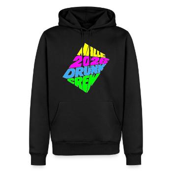Malle 2026 Drunk Crew - Männer Premium Bio Hoodie - Schwarz - Vorne - Nico (187cm)
