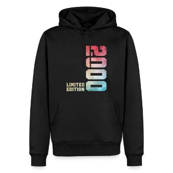 26. Geburtstag Limited Edition 2000 Jahrgang 2000 - Männer Premium Bio Hoodie - Schwarz - Vorne - Nico (187cm)