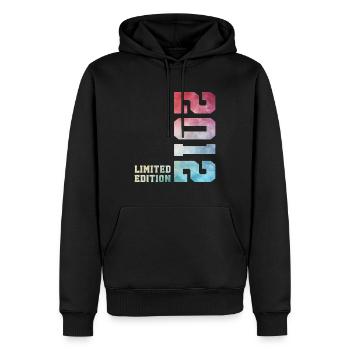14. Geburtstag Limited Edition 2012 Jahrgang 2012 - Männer Premium Bio Hoodie - Schwarz - Vorne - Nico (187cm)