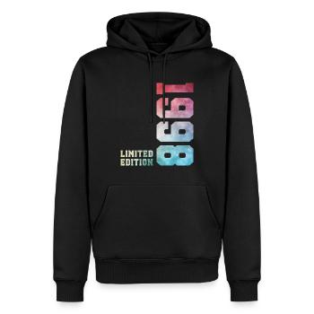28. Geburtstag Limited Edition 1998 Jahrgang 1998 - Männer Premium Bio Hoodie - Schwarz - Vorne - Nico (187cm)