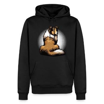 Propriétaire de Collie Collie Amant de Collie Collie Propriétaire - Sweat à capuche Premium bio Homme - noir - Devant - Nico (187cm)
