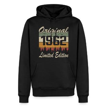 Vintage Geburtstag Original Geschenkidee 1962 - Männer Premium Bio Hoodie - Schwarz - Vorne - Nico (187cm)