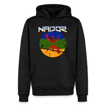Nador Rif Amazigh - Sweat à capuche Premium bio Homme - noir - Devant - Nico (187cm)