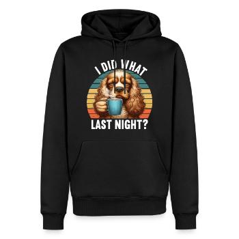 J’ai fait ce que la nuit dernière Cocker Spaniel Cockerhund - Sweat à capuche Premium bio Homme - noir - Devant - Nico (187cm)
