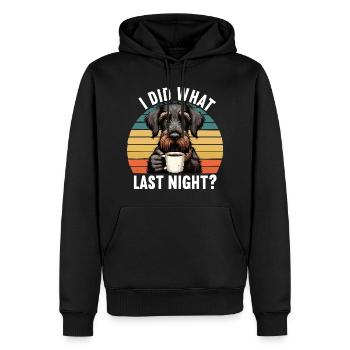 I Did what Last Night Deutsch Drahthaar Jagdhund - Männer Premium Bio Hoodie - Schwarz - Vorne - Nico (187cm)