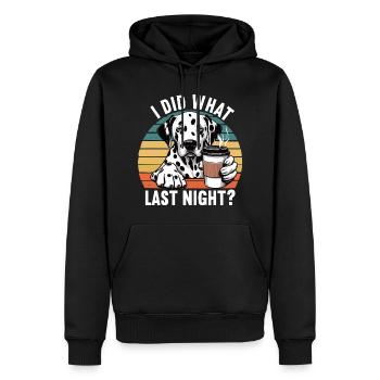 J’ai fait ce que la nuit dernière Gardien dalmatien dalmatien - Sweat à capuche Premium bio Homme - noir - Devant - Nico (187cm)