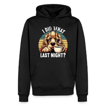 J’ai fait ce que la nuit dernière Cocker Spaniel Cockerhund - Sweat à capuche Premium bio Homme - noir - Devant - Nico (187cm)