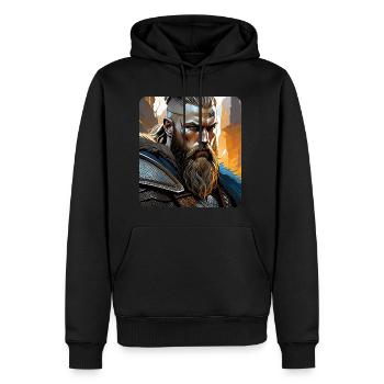 Stolzer Wikinger Krieger Germane - Männer Premium Bio Hoodie - Schwarz - Vorne - Nico (187cm)
