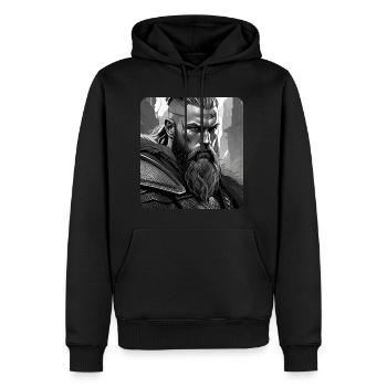 Stolzer Wikinger Krieger Germanen - Männer Premium Bio Hoodie - Schwarz - Vorne - Nico (187cm)