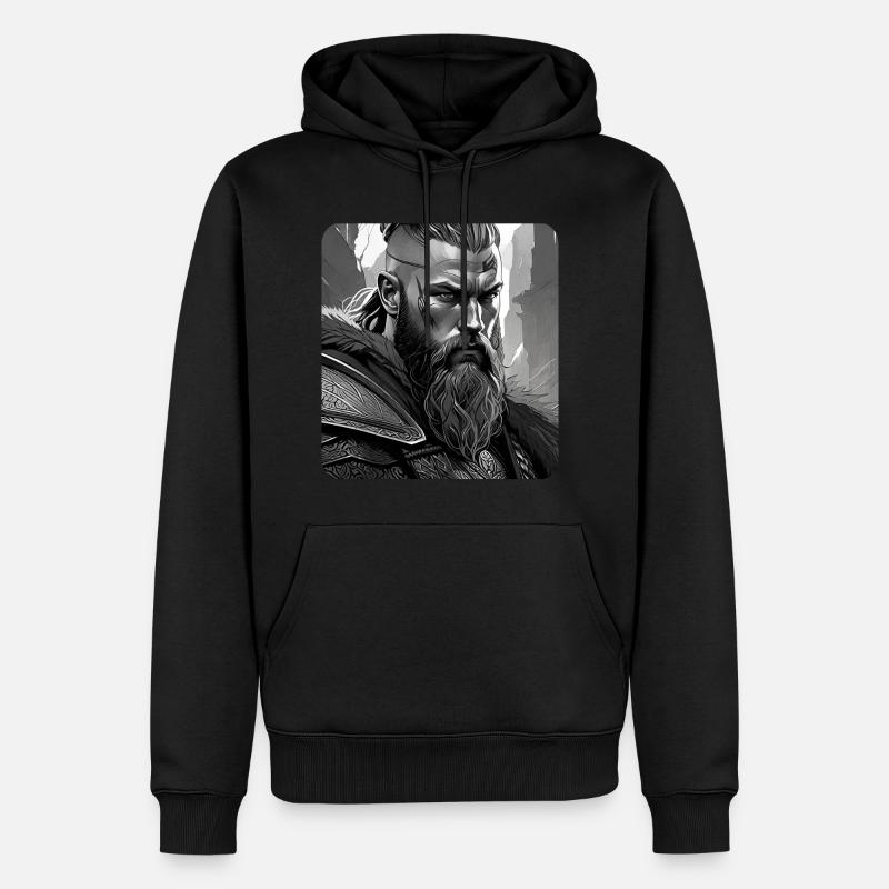 Stolzer Wikinger Krieger Germanen - Männer Premium Bio Hoodie - Schwarz