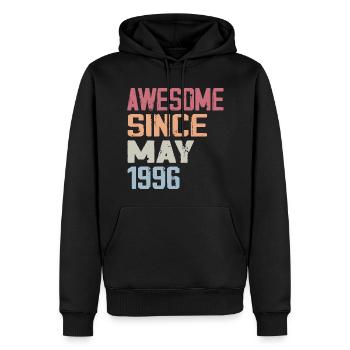 Mai 1996 Anniversaire 1996 Retro 1996 Mai Vintage - Sweat à capuche Premium bio Homme - noir - Devant - Nico (187cm)