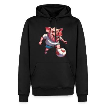 Schweine Fussball - Männer Premium Bio Hoodie - Schwarz - Vorne - Nico (187cm)