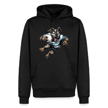 Rugby canin - Sweat à capuche Premium bio Homme - noir - Devant - Nico (187cm)