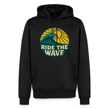 Ride The Wave Surf Sun Design - Sweat à capuche Premium bio Homme - noir - Devant - Nico (187cm)