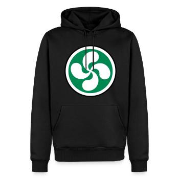 Croix du Pays Basque - Sweat à capuche Premium bio Homme - noir - Devant - Nico (187cm)