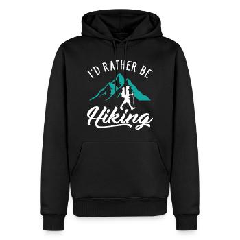 I d Rather Be Hiking - Männer Premium Bio Hoodie - Schwarz - Vorne - Nico (187cm)