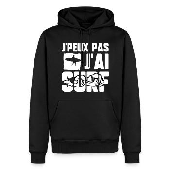 J’peux pas j’ai surf - Sweat à capuche Premium bio Homme - noir - Devant - Nico (187cm)