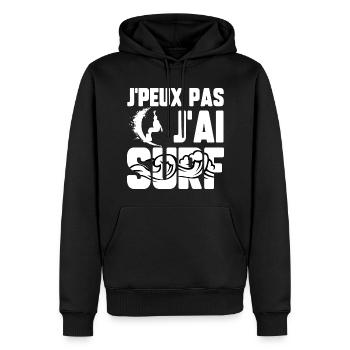 J’peux pas j’ai surf - Sweat à capuche Premium bio Homme - noir - Devant - Nico (187cm)