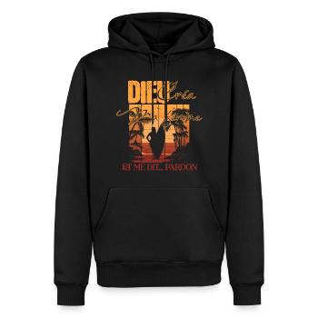 Dieu créa ma femme et me dit : Pardon ! - Sweat à capuche Premium bio Homme - noir - Devant - Nico (187cm)