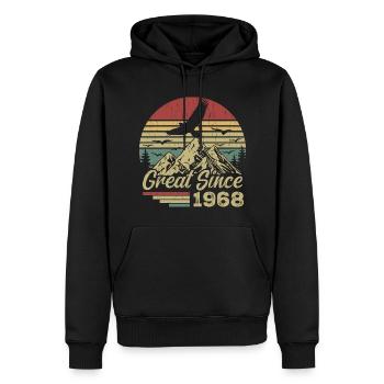 Vintage 1968 Cadeau D’anniversaire 1968 Retro 1968 - Sweat à capuche Premium bio Homme - noir - Devant - Nico (187cm)