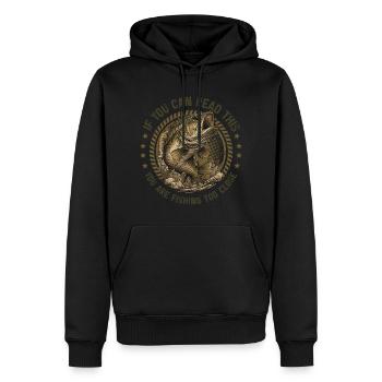 Wenn du das lesen kannst, fischst du zu nah dran - Männer Premium Bio Hoodie - Schwarz - Vorne - Nico (187cm)