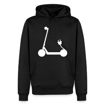 E-roller Icon - Männer Premium Bio Hoodie - Schwarz - Vorne - Nico (187cm)