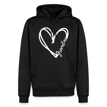 ICH LIEBE OMA. OMA GESCHENK. - Männer Premium Bio Hoodie - Schwarz - Vorne - Nico (187cm)