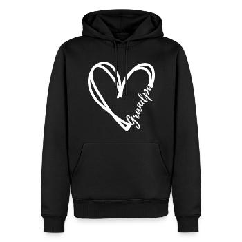 Papi - Sweat à capuche Premium bio Homme - noir - Devant - Nico (187cm)