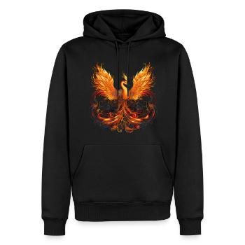 Phoenix - Men’s Premium Organic Hoodie - black - Front - Nico (187cm)