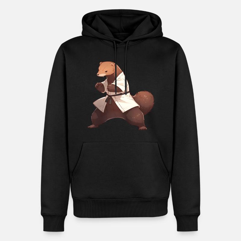Mangouste de judo - Sweat à capuche Premium bio Homme - noir
