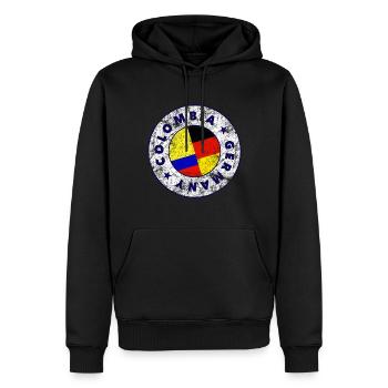 COLOMBIA GERMANY Stamp - Männer Premium Bio Hoodie - Schwarz - Vorne - Nico (187cm)