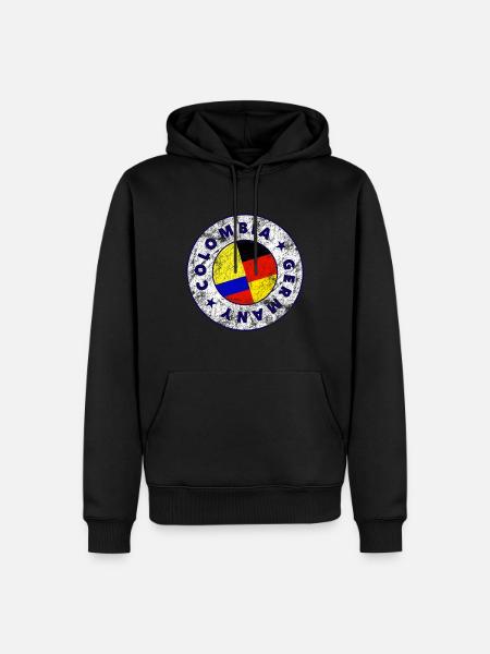 COLOMBIA GERMANY Stamp - Männer Premium Bio Hoodie - Schwarz