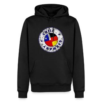 CHILE GERMANY Stamp - Männer Premium Bio Hoodie - Schwarz - Vorne - Nico (187cm)