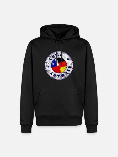CHILE GERMANY Stamp - Männer Premium Bio Hoodie - Schwarz