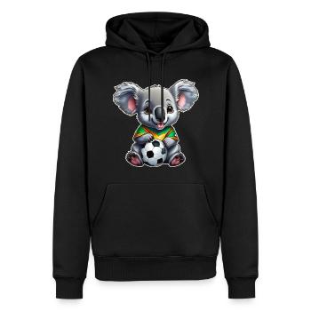 Mignon koala australien avec ballon de football - Sweat à capuche Premium bio Homme - noir - Devant - Nico (187cm)