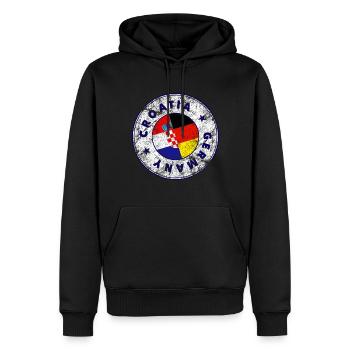 CROATIA GERMANY Stamp - Männer Premium Bio Hoodie - Schwarz - Vorne - Nico (187cm)