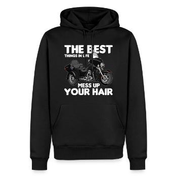 Trike Echte Männer - Triker Trikes Motorrad - Männer Premium Bio Hoodie - Schwarz - Vorne - Nico (187cm)