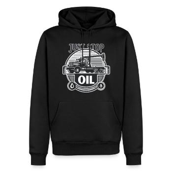 Stoppen Sie einfach das Öl - Männer Premium Bio Hoodie - Schwarz - Vorne - Nico (187cm)