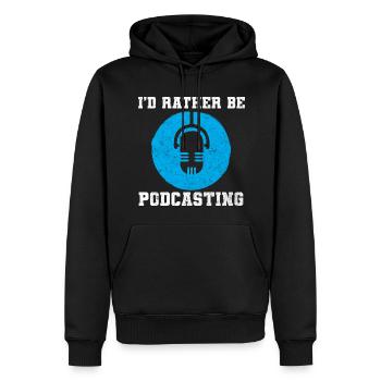 Lustiges Podcasting Podcast-Host - Männer Premium Bio Hoodie - Schwarz - Vorne - Nico (187cm)